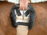 Black Pair Sheepskin Horse Girth Cinch Ring Covers + Comfort Pads Billet buckle