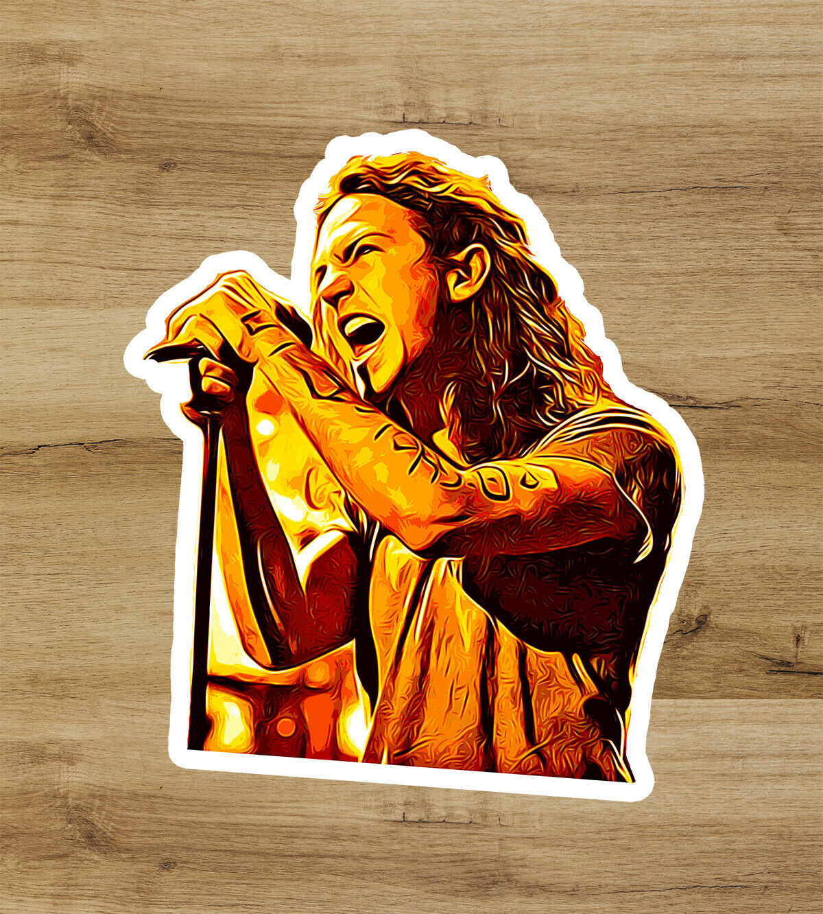 Eddie Vedder Pearl Jam Drawing Premium Sticker 3in Decal Quality Gloss Grunge