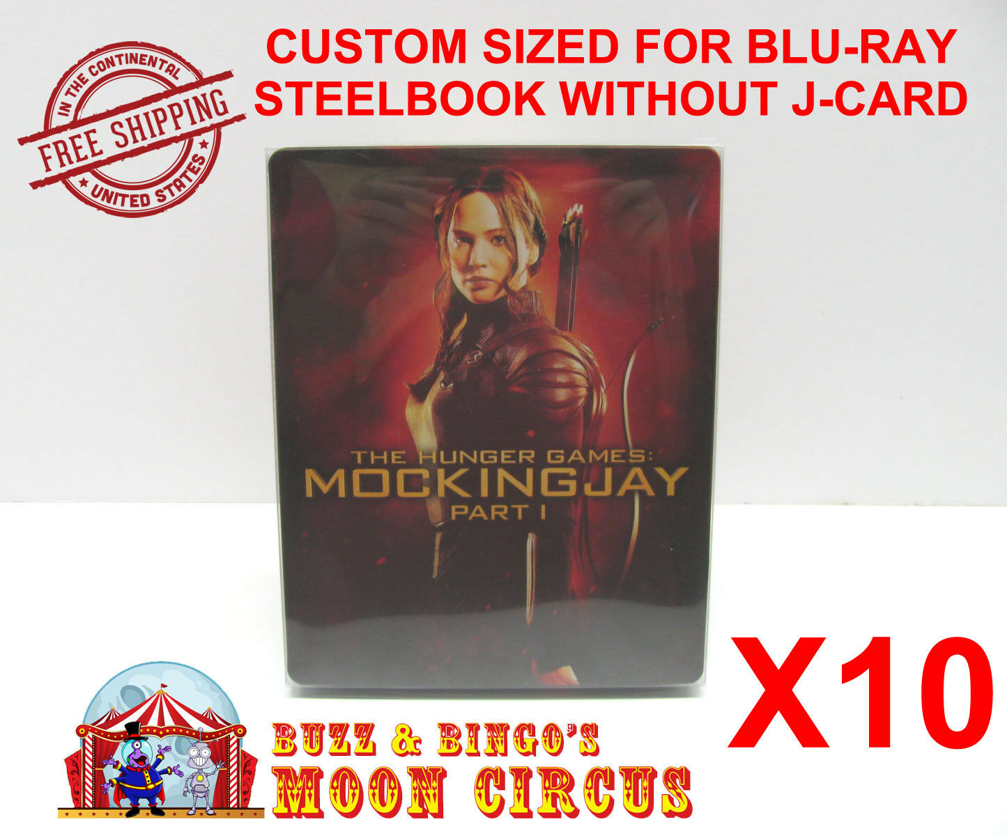 10x Blu-ray Steelbook Clear Protective Sleeve - Box Protectors - No J-card Size