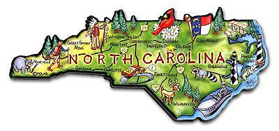North Carolina the Tarheel State Artwood Jumbo Fridge Magnet