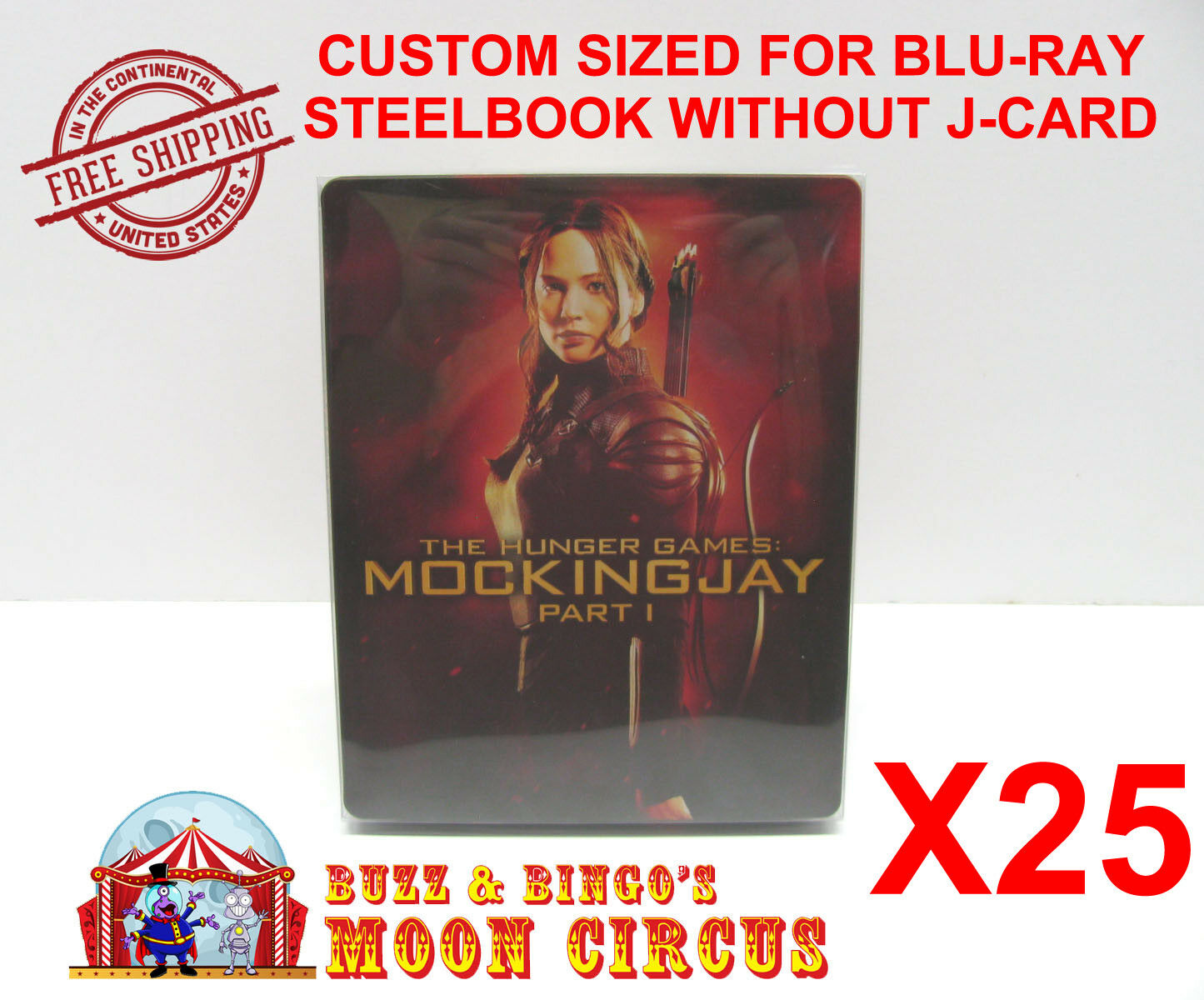 25x Blu-ray Steelbook Clear Protective Sleeve - Box Protectors - No J-card Size