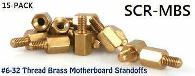 #6-32 Motherboard Standoff Screws For Atx Pc Case, 15pk