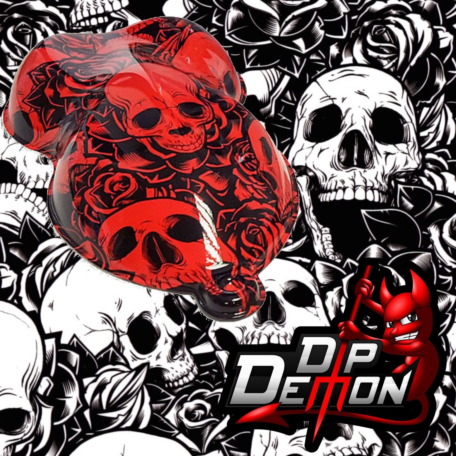 HYDROGRAPHIC FILM SKULLS AND ROSES TRANSPARENT WATER TRANSFER  HYDRO DIPPING