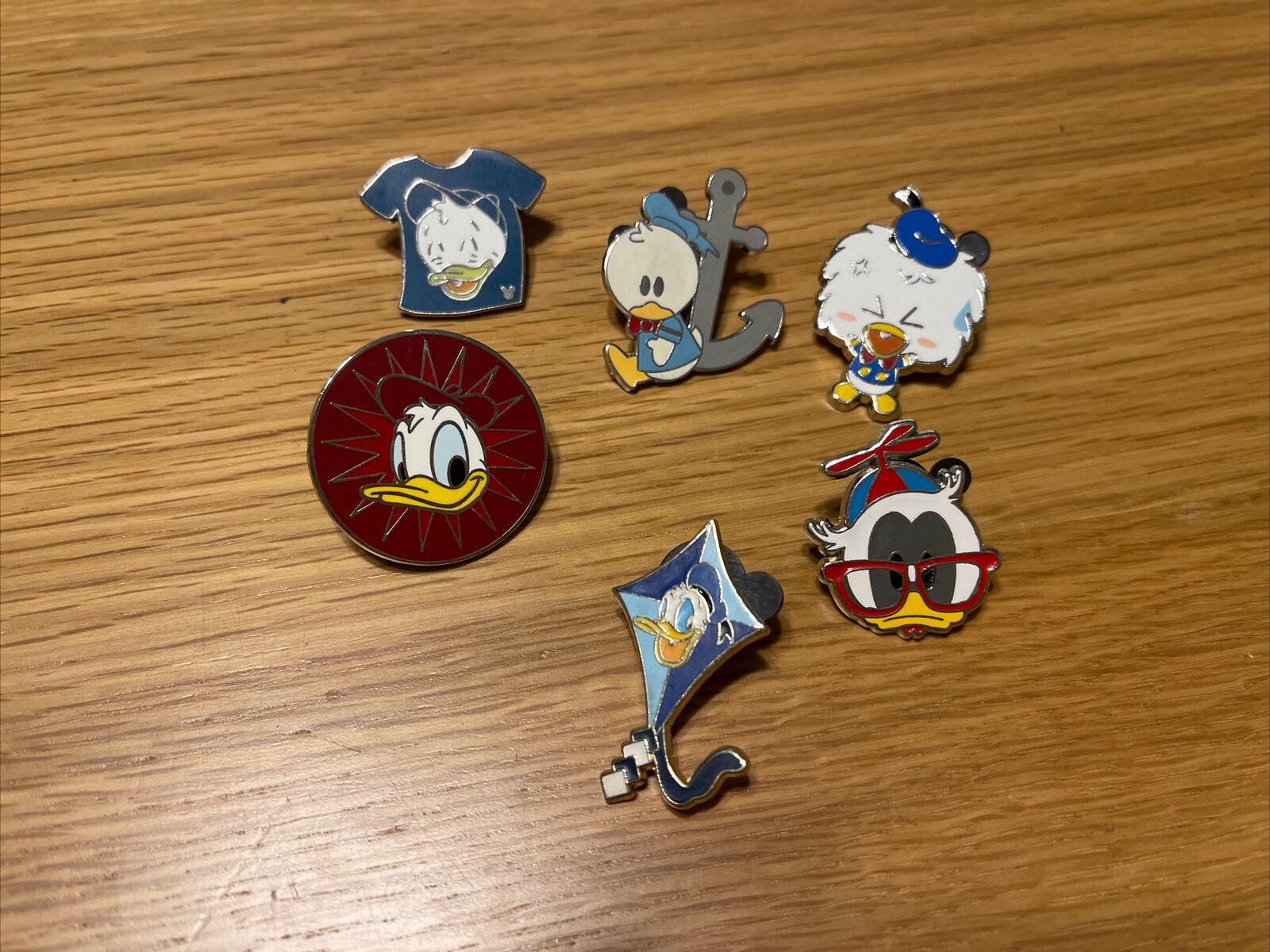 6 Piece Donald Duck Disney Trading Pin Lot