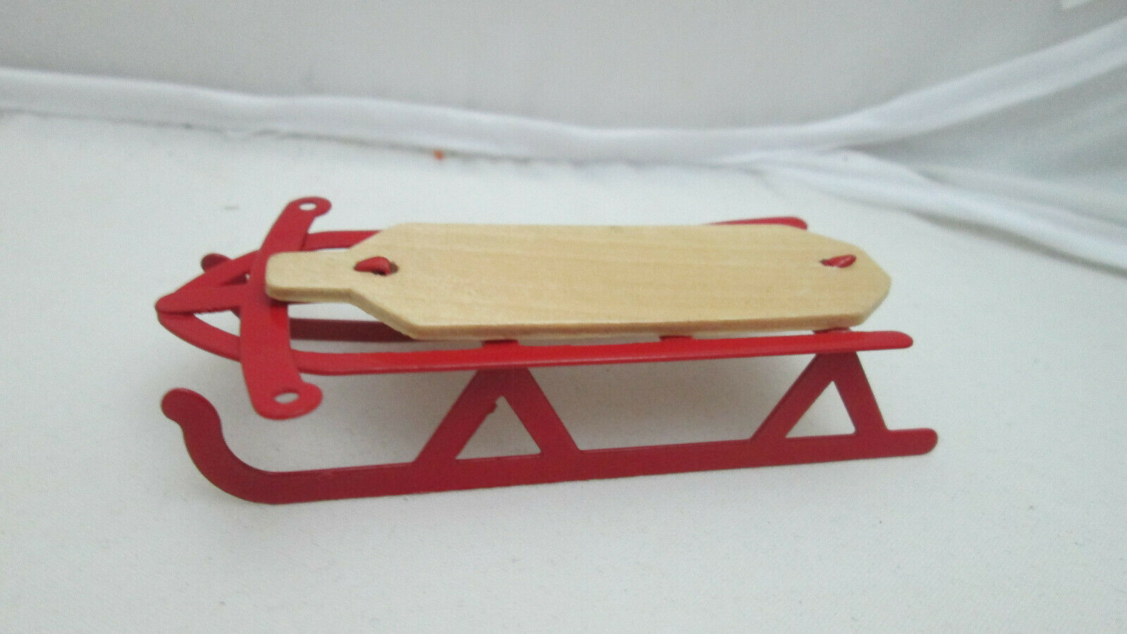 Dollhouse Miniature 1:12th Scale Red Metal Flyer Sled
