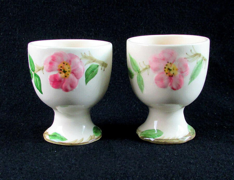 Vintage Lot Of Two (2) Franciscan Ware Desert Rose Egg Cups, Pink Flower Usa