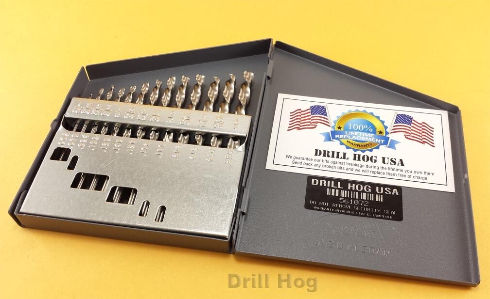 Drill Hog® Niobium Left Hand Drill Bit Set Screw Extractor Lifetime Warranty
