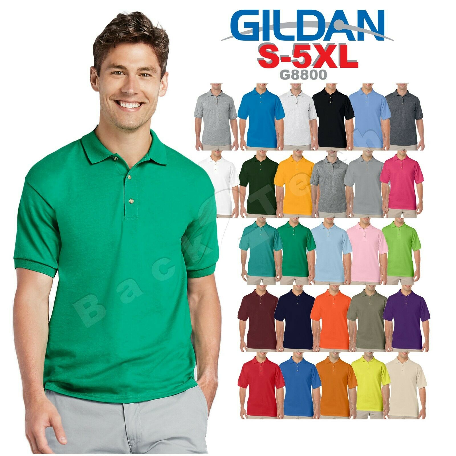 Gildan Dryblend Mens Polo Sport Shirt Jersey T-shirt 8800 Nwot Size S-5xl
