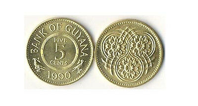 GUYANA: 3 PIECE VINTAGE UNCIRC COIN SET; 1, 5 AND 10 CENTS