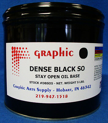 DENSE BLACK OFFSET INK - FAST SETTING STAY OPEN OIL BASE 5 LB. MADE IN THE USA