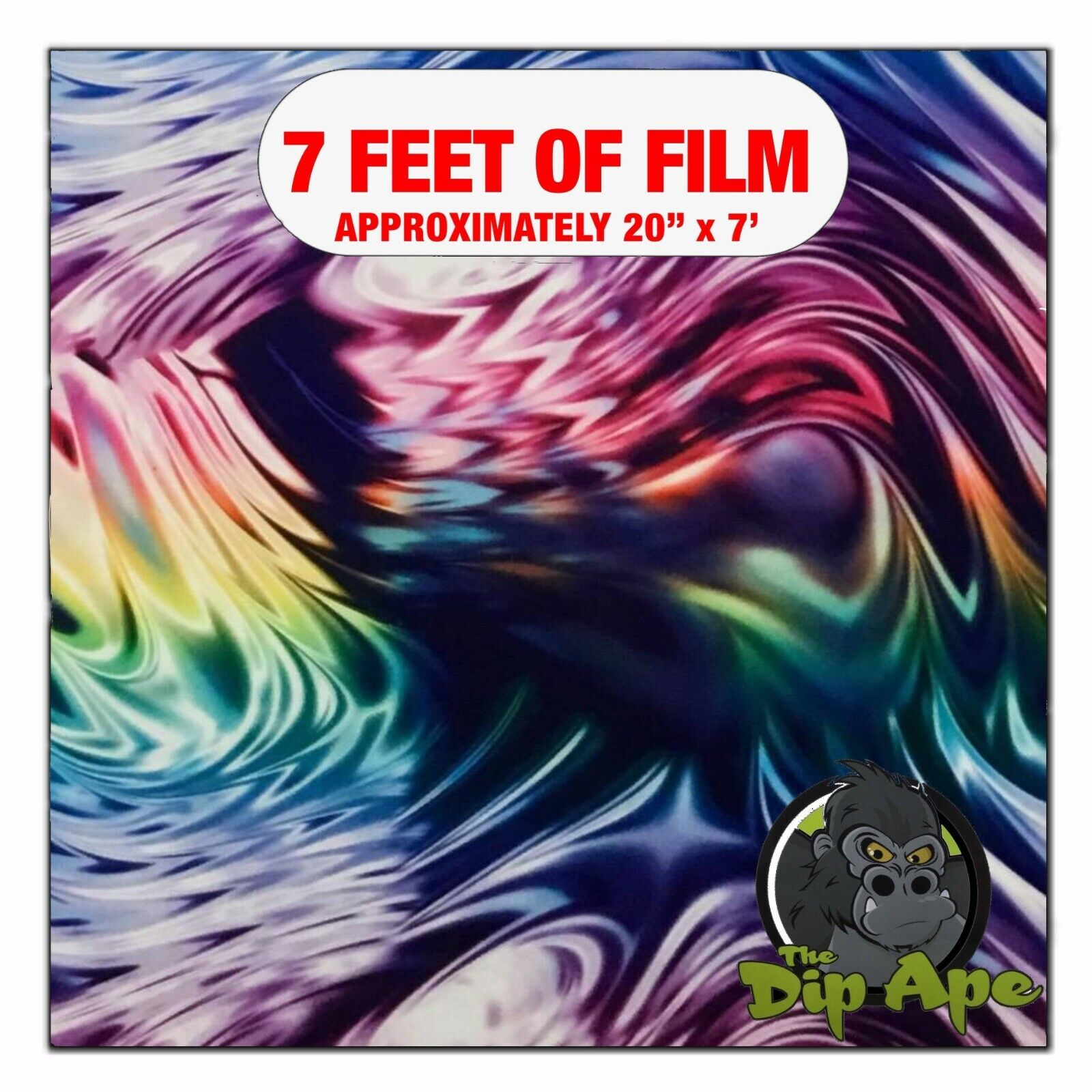 Hydrographic film Rainbow Metallic Swirls hydro dipping 7' x 20