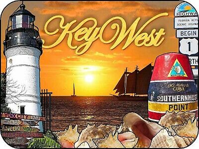 Key West Florida with Lighthouse Fridge Magnet
