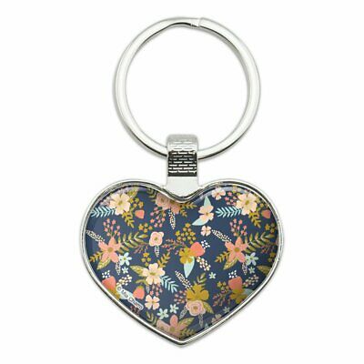 Mimi Flowers Keychain Heart Love Metal Key Chain Ring