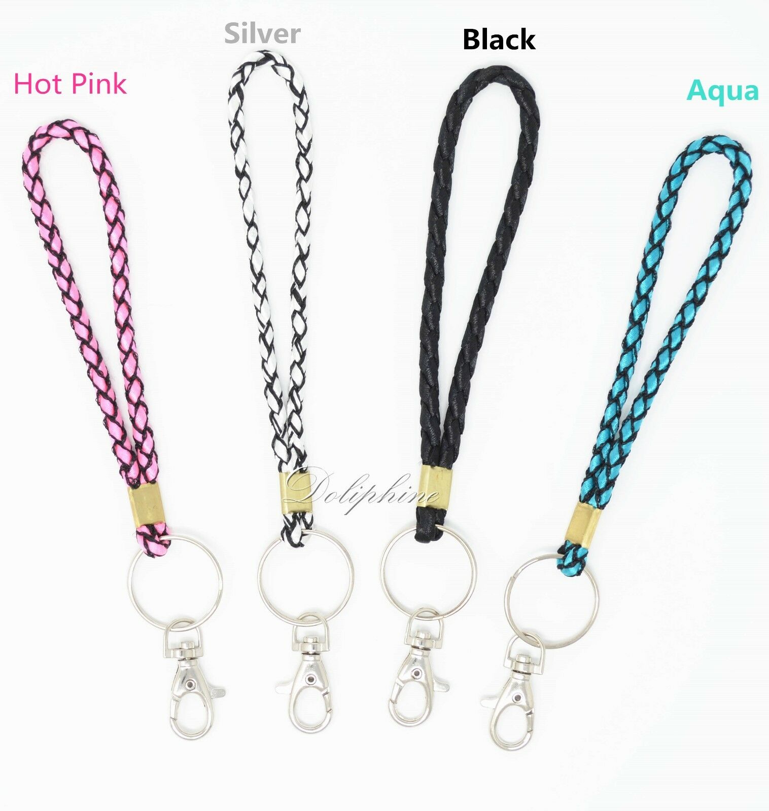 Top Braided Wristlet Key Fob Keychain For Key / Handbag / Wallet / Badge Holder