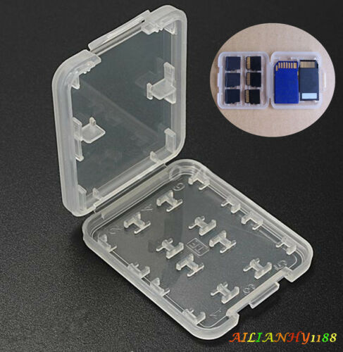 Hot Mini Plastic 8 Slots Micro Sd Tf Ms Memory Card Storage Holder Box Case Ahy
