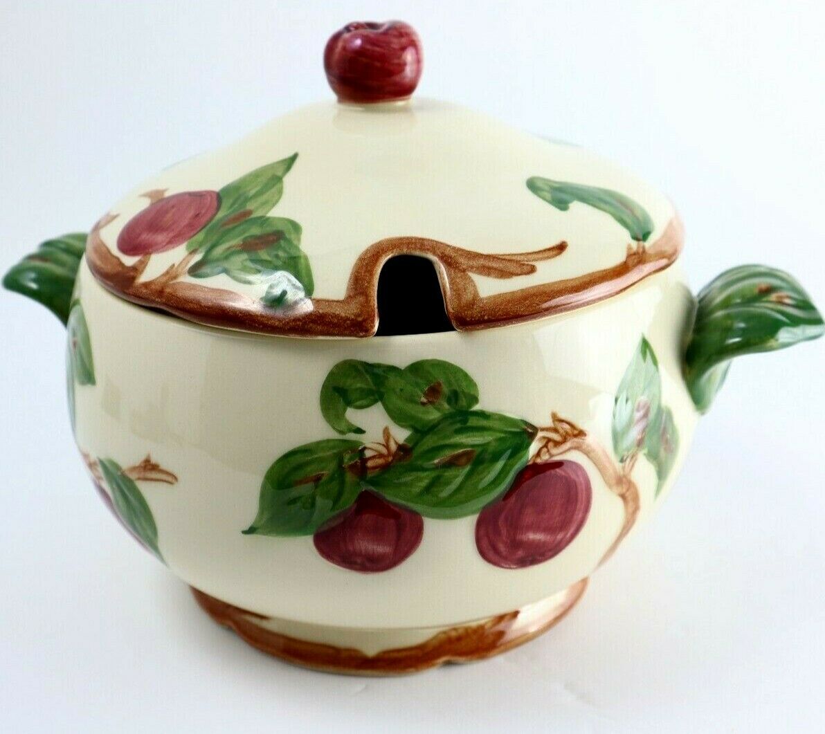 Franciscan Ware Apple Covered Large Soup Bowl Tureen With Ladle Lid 1958-60
