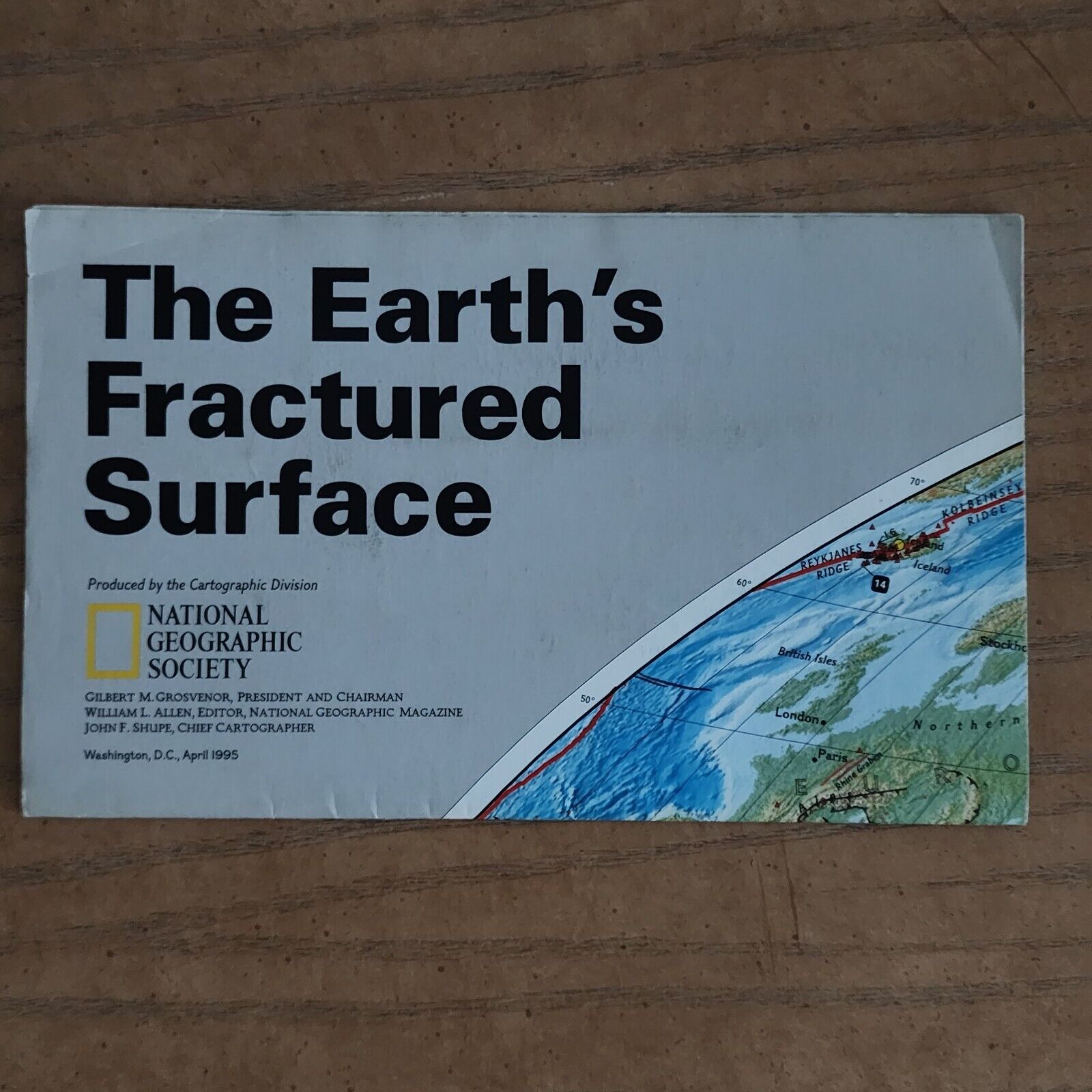 National Geographic Maps April 1995 The Earth's Fracture Surface Atlas Brochure
