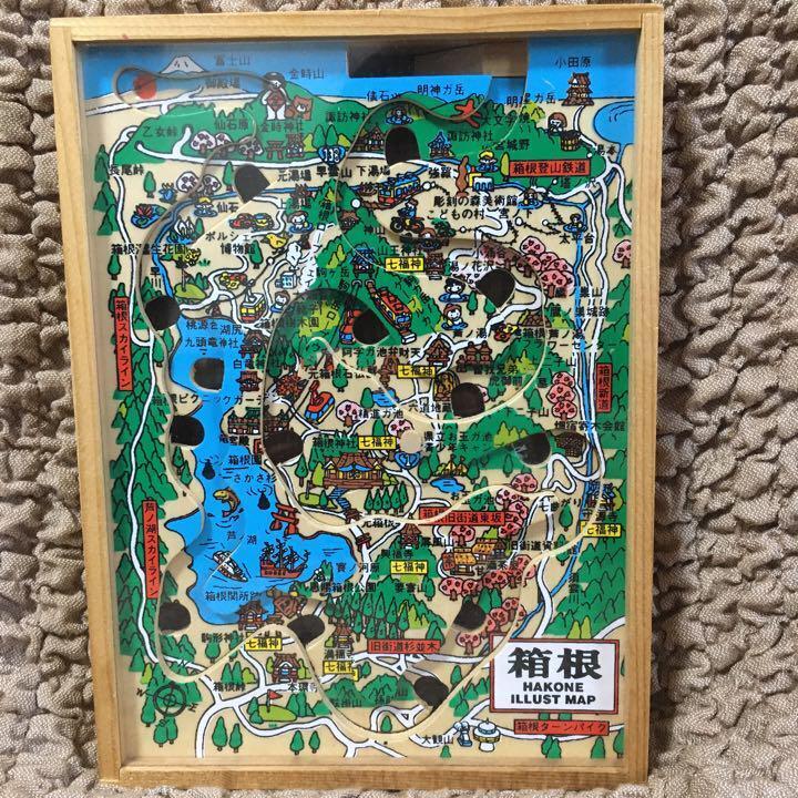 Hakone Wooden Model Map Ball Rolling Game Made By Wada Toy