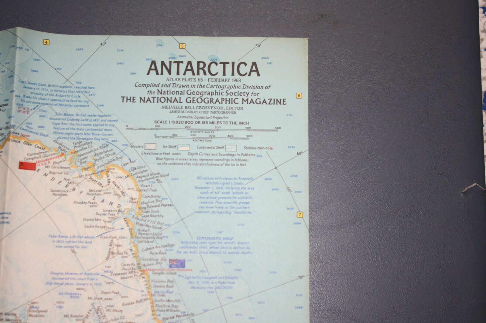 Antarctica - National Geographic Map - February 1963