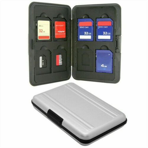 Memory Card Holder Micro Sd Sdhc Sdxc Protective Storage Case Aluminum 16 Slots