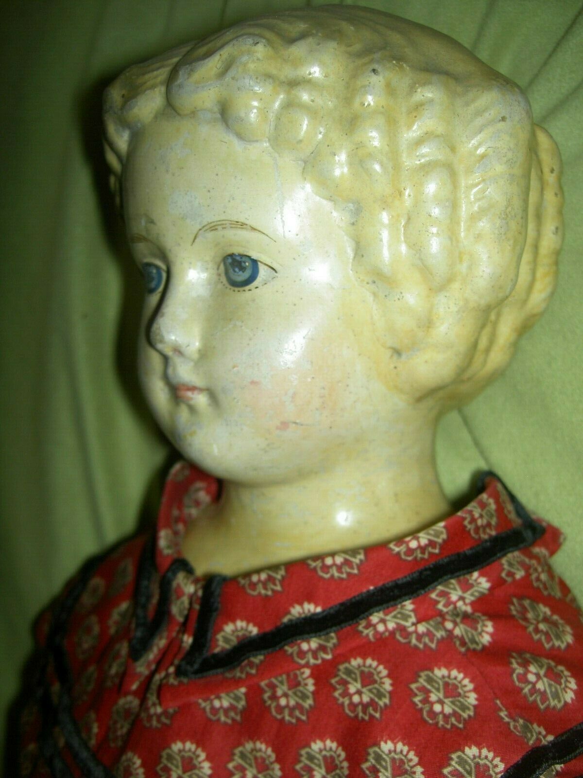 Antique 26" Paper Mache Papiermache Blonde Doll (label Removed) All Original Tlc