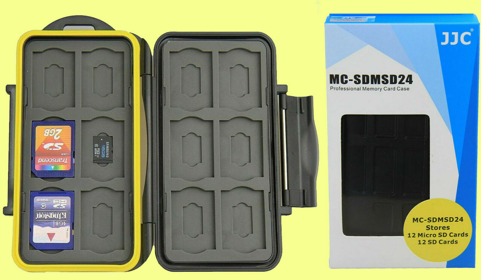 Jjc Waterproof Water-resistant Case Holder Storage To> 24:12 Sd+12 Micro Sd Card