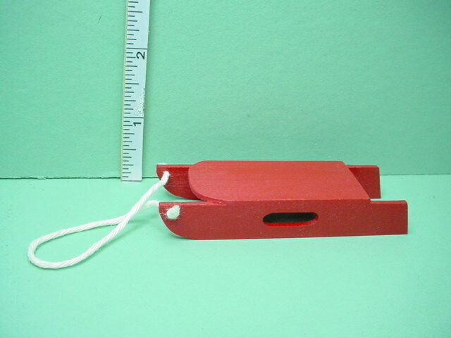 Dollhouse Miniature Children's Sled - Handcrafted Of Wood- 1/12th Scale
