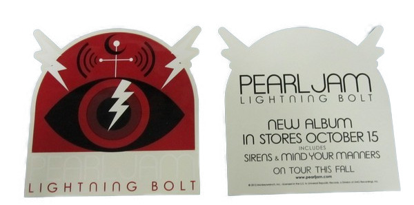 PEARL JAM 2013 Lightning Bolt promotional Monkeywrench Sticker New Old Stock