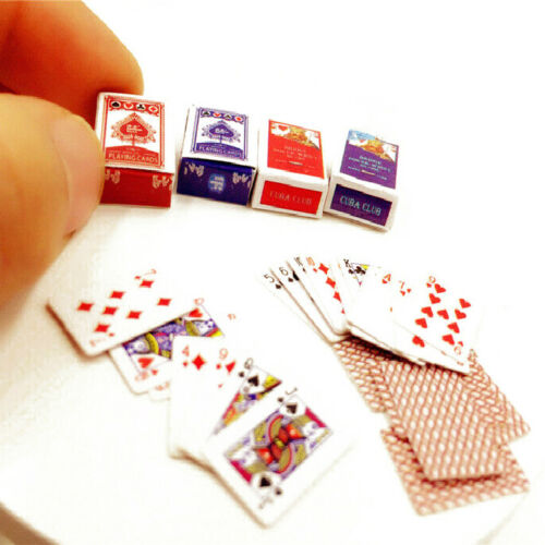 Dollhouse Poker Model Card Deck Set Miniature Playing Cards Accessories