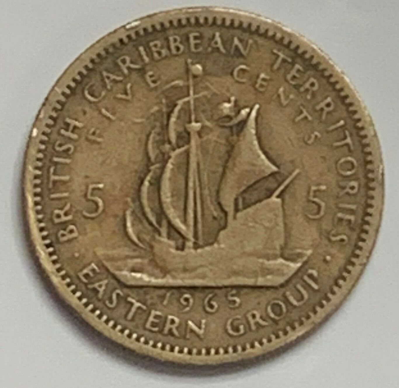1965 East Caribbean States 5 Cents KM# 4 Circulated Condition