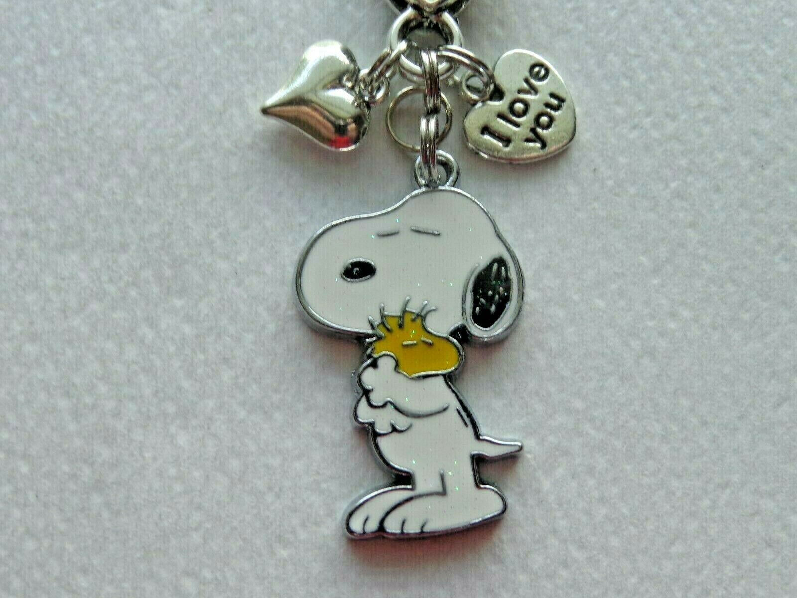 Peanuts Snoopy Woodstock Love  Key Chain Purse Clip Bag Charm Backpack Charm Fob