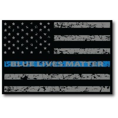 Thin Blue Line Distressed American Flag Car Magnet Blue Lives Matter For Car