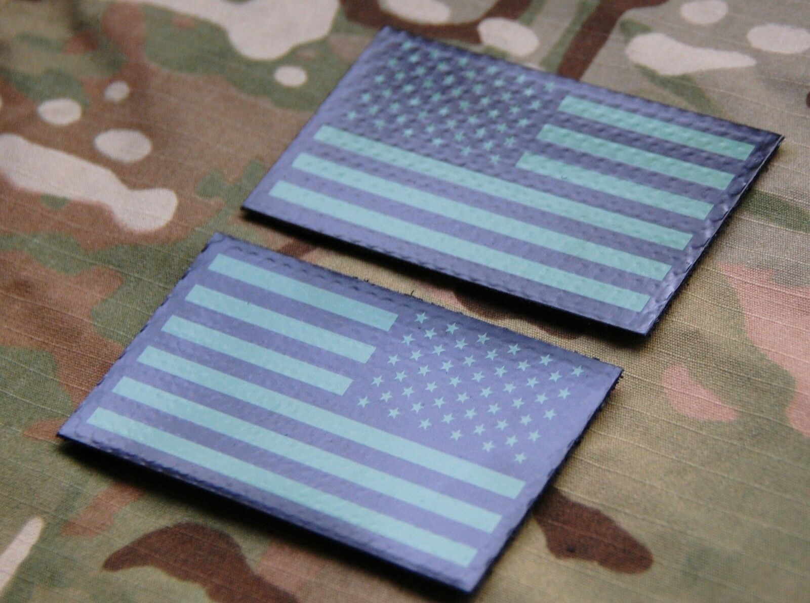 Infrared Us Flag Patch Set Green & Black Navy Seal Nswdg Us Army Devgru Aor2 Ir