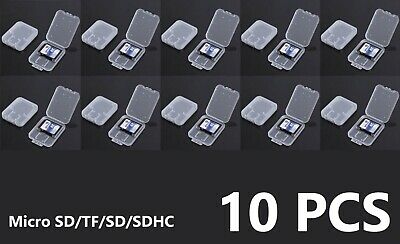 10pcs Micro Sd Sdhc Memory Card Case Holder Box Storage Hard Plastic Transparent