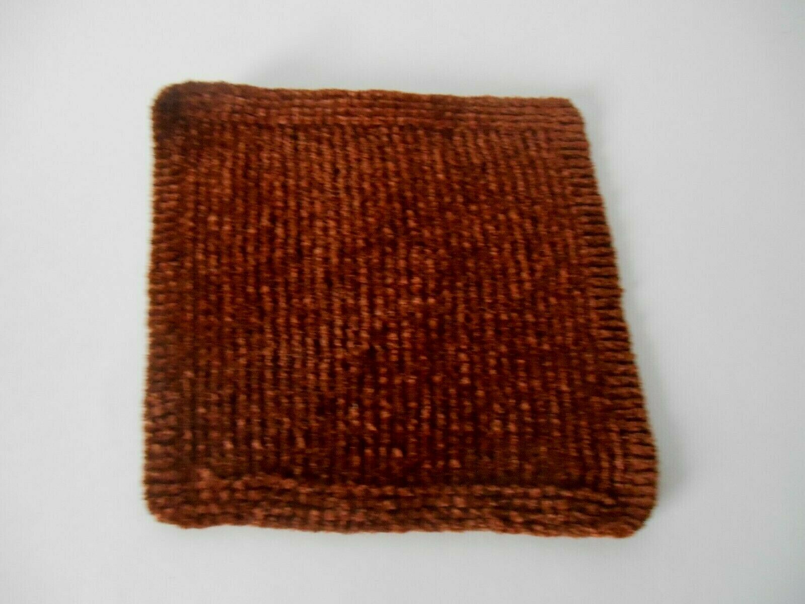Hand Knit Miniature Dollhouse Doll Brown Chenille Blanket Afghan