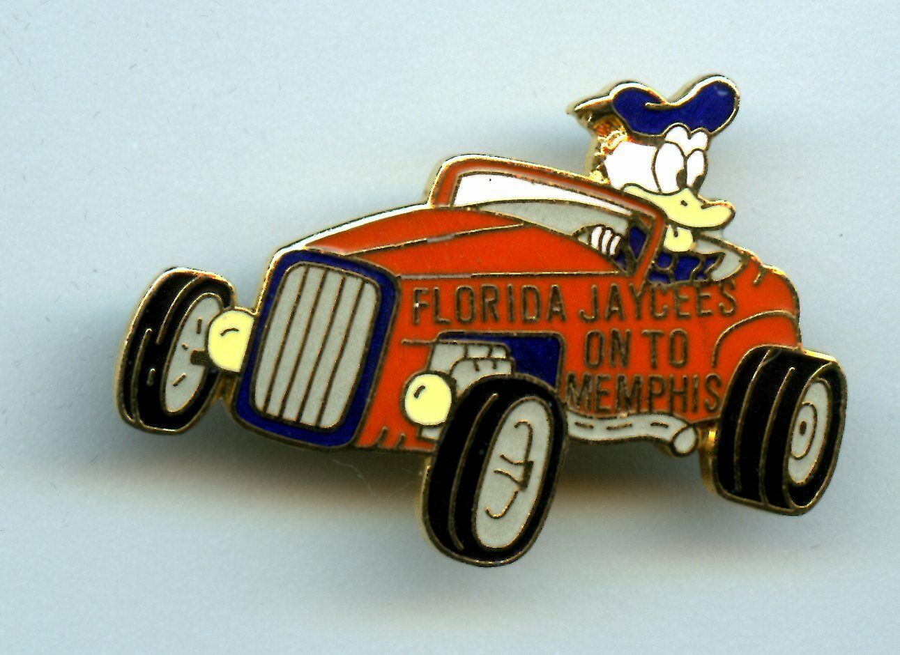 Disney Florida Jaycees Donald Duck in Hot Rod Older Pin