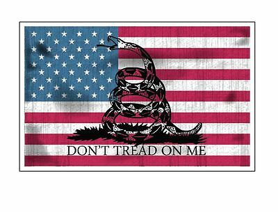 Gadsden Flag Don't Tread On Me American Gun Rights Molon Labe Decal3 X 4.5" P635