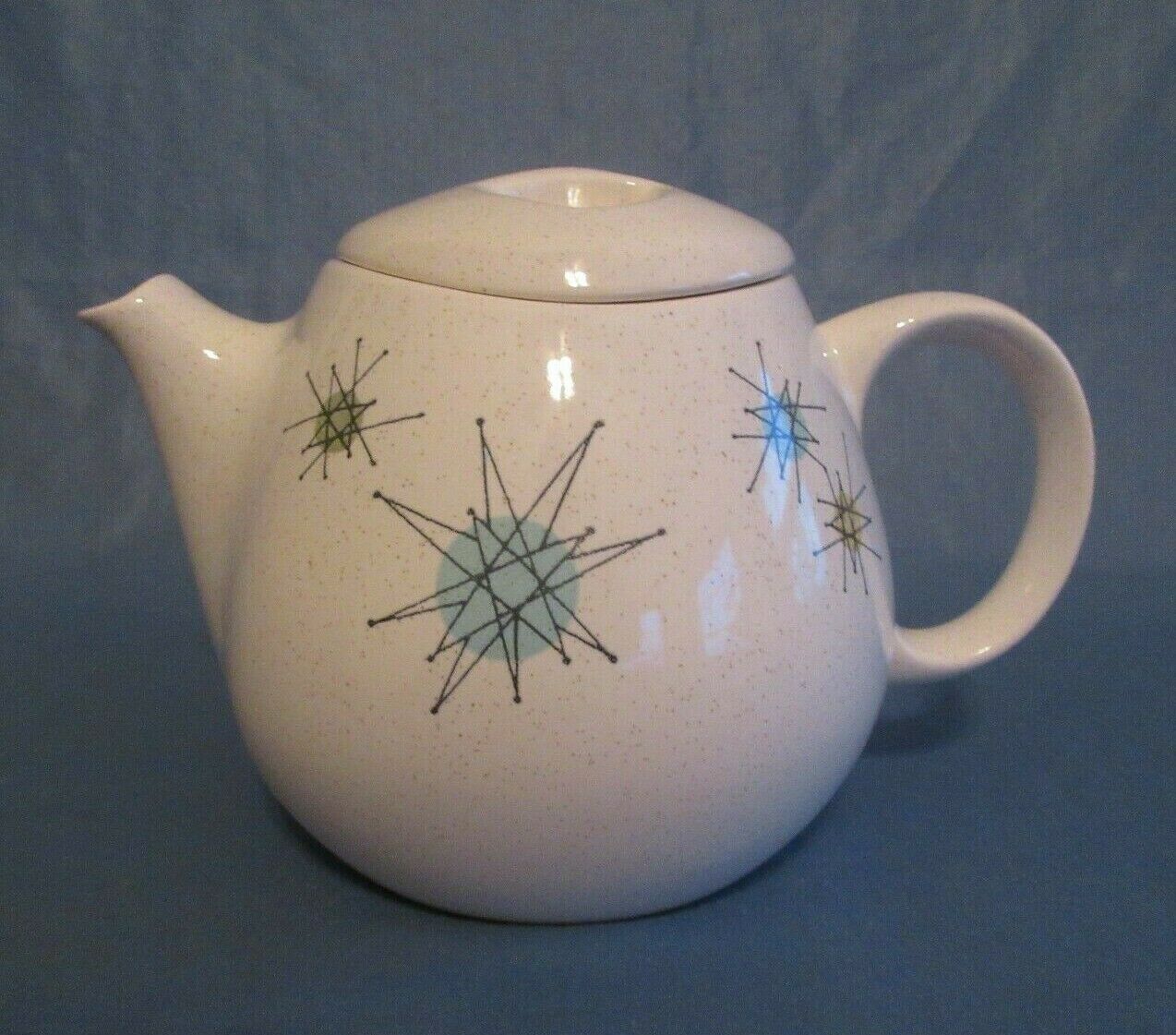 Nice 4 Cup Vtg Franciscan Earthenware Starburst Mid Century Tea Pot With Lid