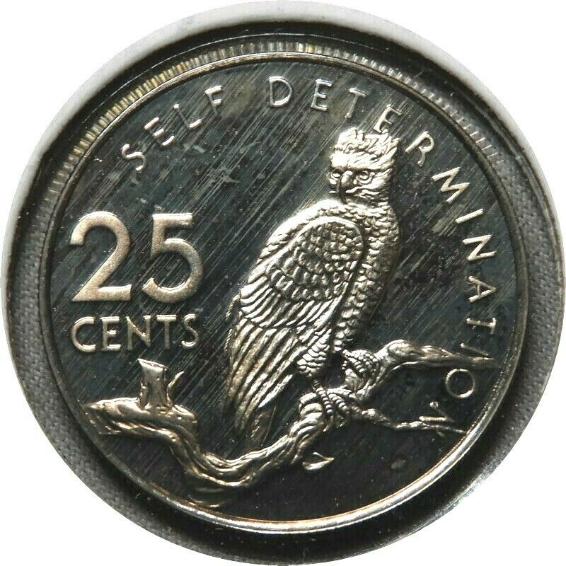 Elf Guyana 25 Cents 1978 Proof Harpy Eagle Bird  Only 5,044 Minted