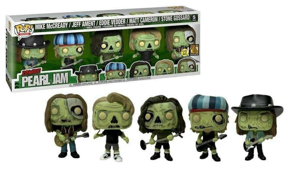 Pearl Jam Music Group Zombie Glow In The Dark POP Figures 5 Pack Toy FUNKO NEW