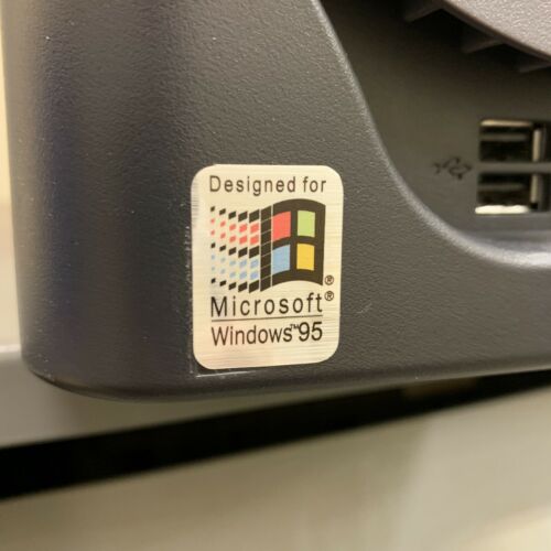 Windows 95 V2 Designed For 386 486 Computer Case Badge Flat Sticker Retro Pc