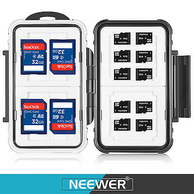 Neewer 14 Slots Memory Card Case Holder Waterproof Storage Cards Box