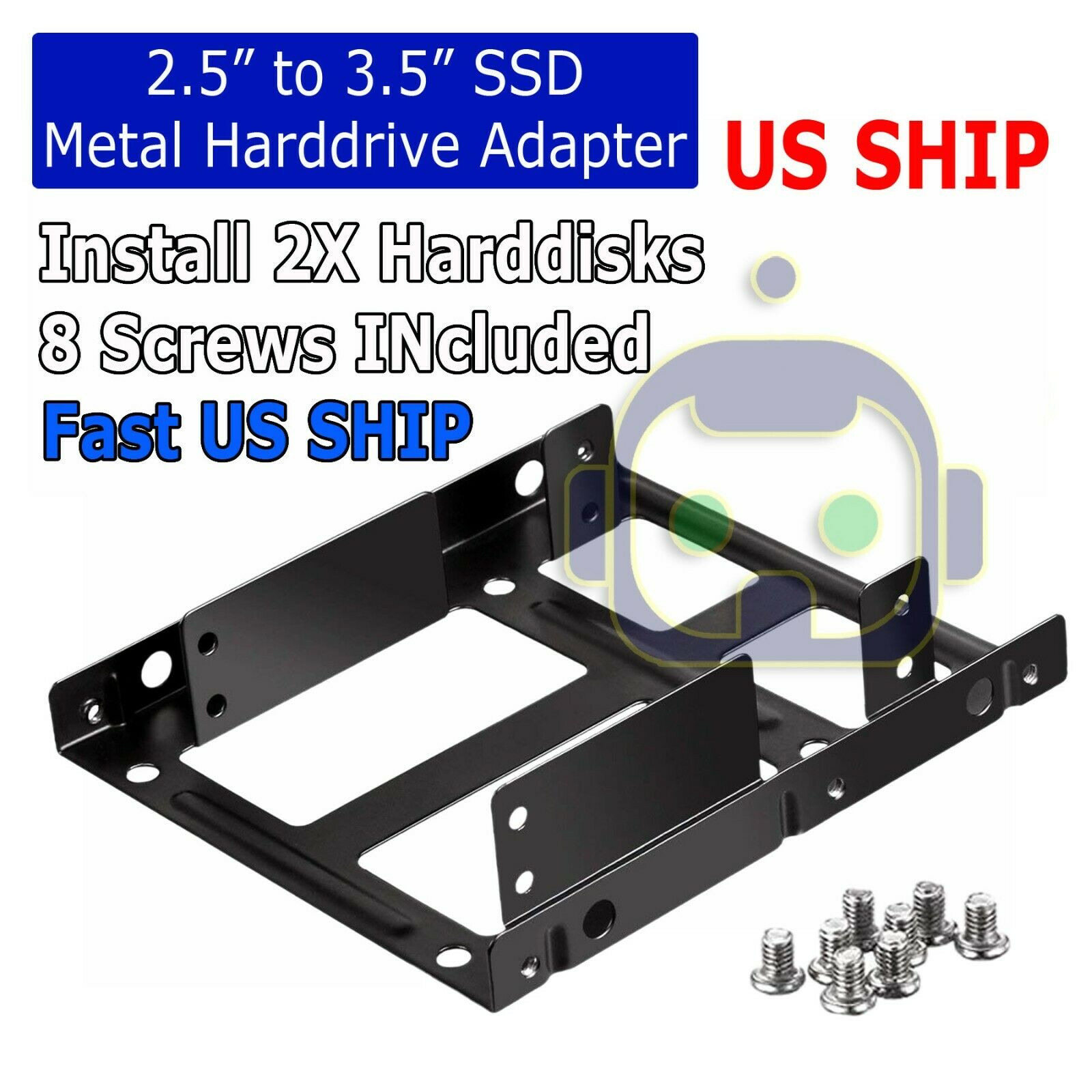 Dual Mounting 2.5" To 3.5" Bay Ssd Metal Hard Drive Hdd Bracket Adapter Dock