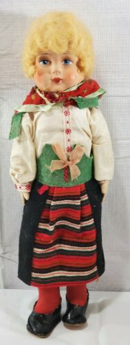 Antique Gustav Wohlleben Paper Mache Cloth Doll