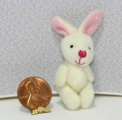 Dollhouse Miniature 1:12 Scale Soft White Jointed Easter Bunny Rabbit
