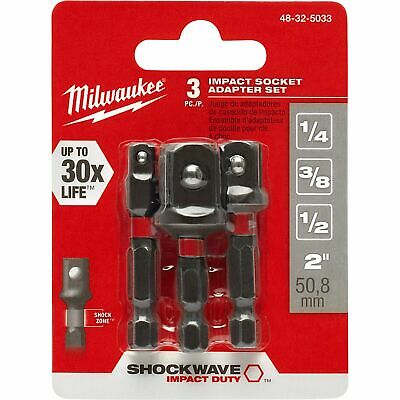 Milwaukee Shockwave Impact Duty Socket Adapter Set - 3-Pc., Model# 48-32-5033