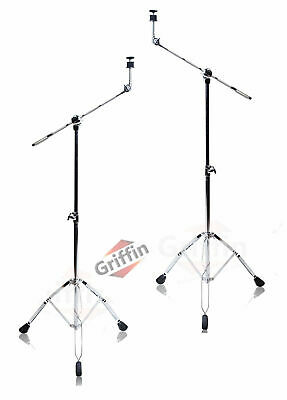 Griffin Cymbal Boom Stand - 2 Pack Drum Hardware Arm Mount Adapter Percussion