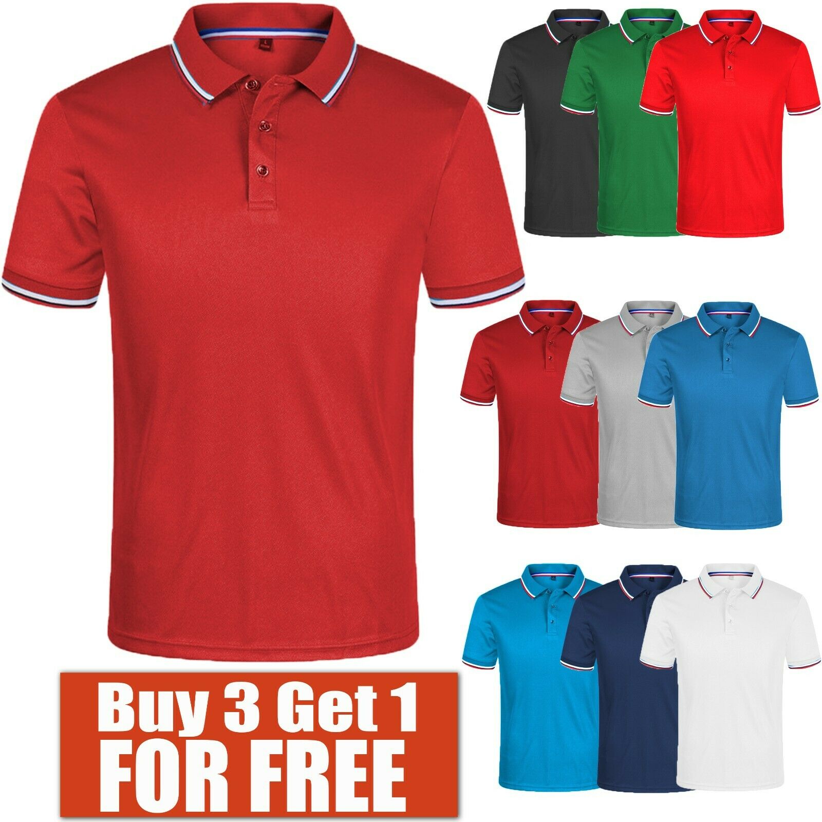 Men's Polo Shirt Dri-fit Golf Sports Cotton T Shirt Jersey Short Sleeve S M L Xl