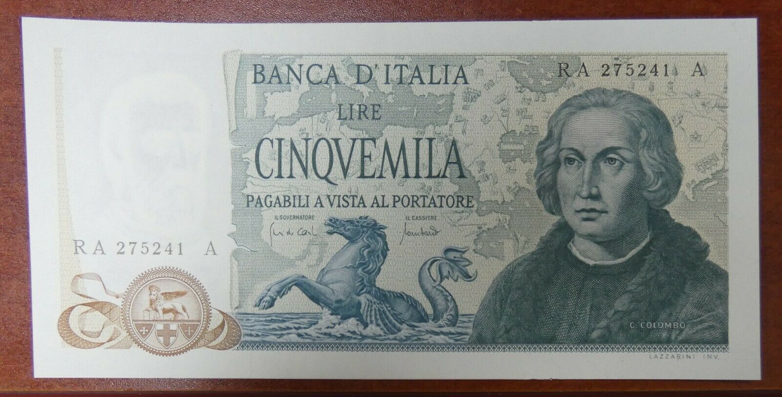1971 5000 Lire Banca D'italia Italy Pick 102a Unc Condition - B