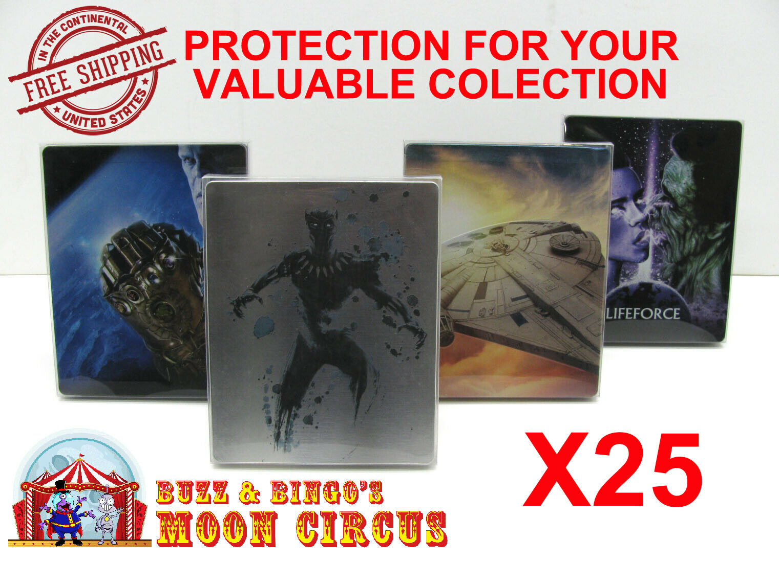 25x 4k Uhd Steelbook - No J-card Size - Clear Protective Box Protector Sleeve